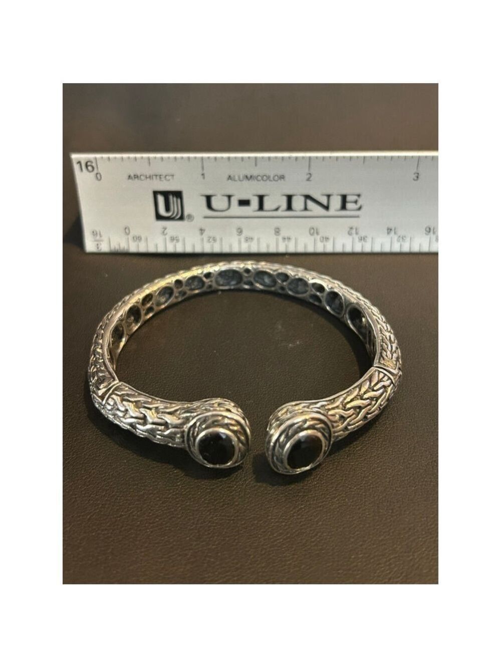 Gorgeous sterling silver Bracelet with dark purple stone Size 6. - Picture 6 of 7